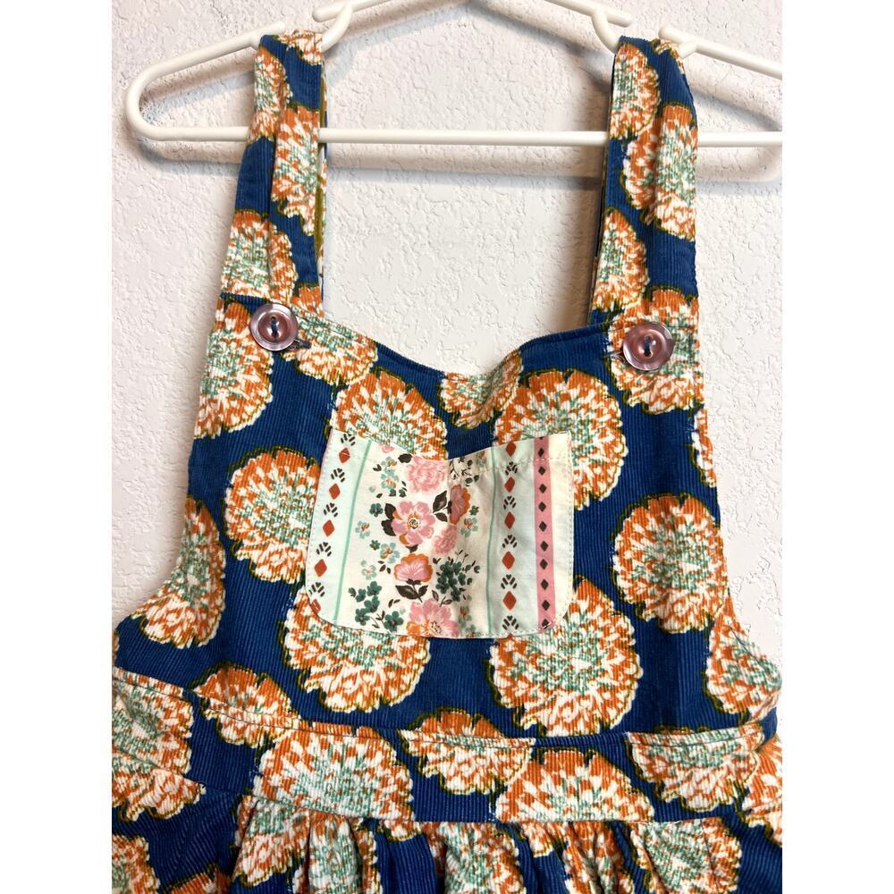 Wildflowers Girls Floral Corduroy Pinafore Jumper Dress Size 6 - Picture 2 of 9